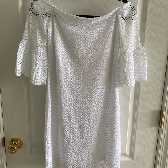 LAST DAY TO BUY! NWT Lilly Pulitzer Lexa Dress Resort White Scalloped Shell Lace - Picture 3 of 7